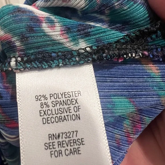 Dana Buchman XL (tags cut out) blouse Blue and Pink Abstract Women's Blouse - Picture 5 of 7